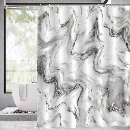 Black, 72 W x 72 L Shower Curtain Bath Abstract Design Fabric Decorations Bathroom Decor Sets with Hooks 